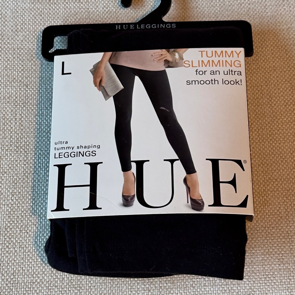 Hue Black Size Large Tummy Shaping Leggings